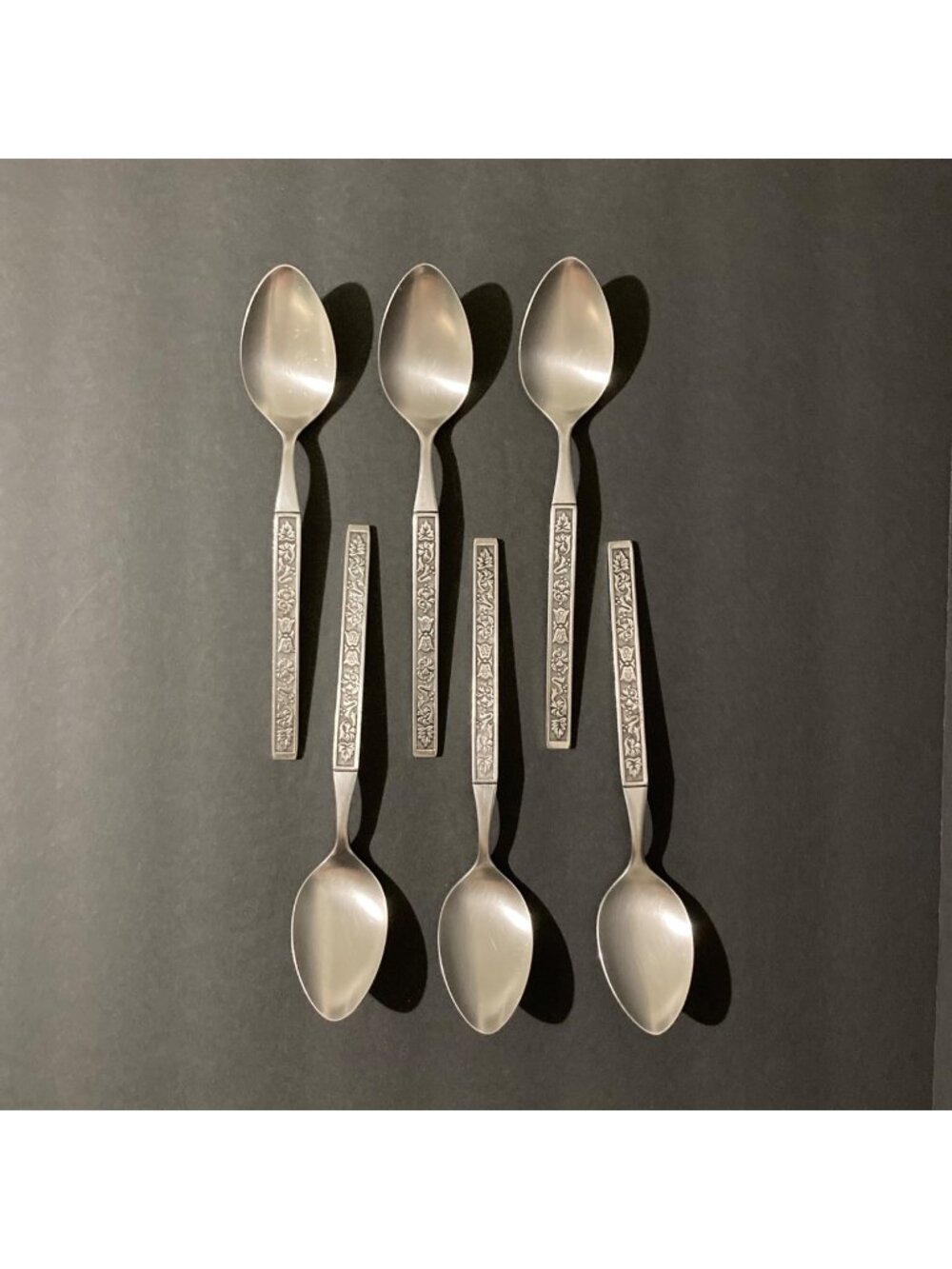 Vintage MCM La Costa Pattern Stainless Steel Teaspoons By Stanley Roberts Lot Of